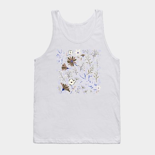 Blue & Walnut Fantasy Garden Tank Top by cesartorresart